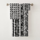 Bamboe Forest Mid Century Modern Black Bad Handdoek (Insitu)
