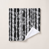 Bamboe Forest Mid Century Modern Black Bad Handdoek (Wasdoekje)