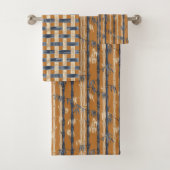 Bamboe Forest Mid Century Moderne Rust Bad Handdoek (Insitu)