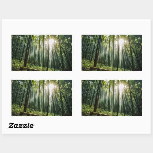 Bamboe Forest Rechthoekige Sticker (Vel)