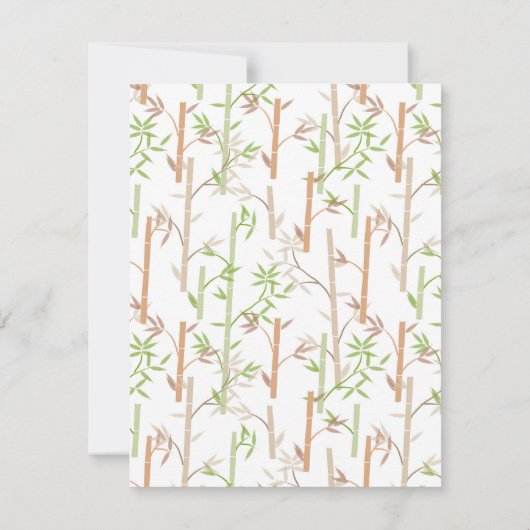 Bamboe gebladerte Oosterse groene bladeren Bedankkaart (Achterkant)