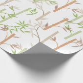 Bamboe gebladerte Oosterse groene bladeren Cadeaupapier (Hoek)