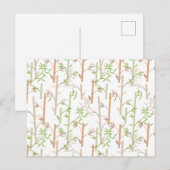 Bamboe gebladerte Oosterse groene bladeren Feestdagenkaart (Voorkant / Achterkant)