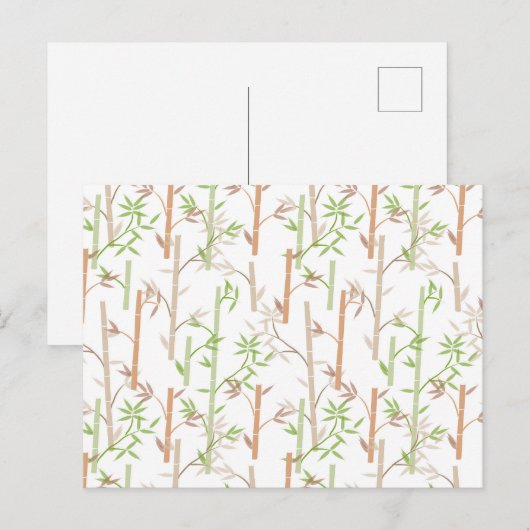 Bamboe gebladerte Oosterse groene bladeren Feestdagenkaart (Voorkant / Achterkant)