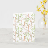 Bamboe gebladerte Oosterse groene bladeren Kaart (Gele Bloem)