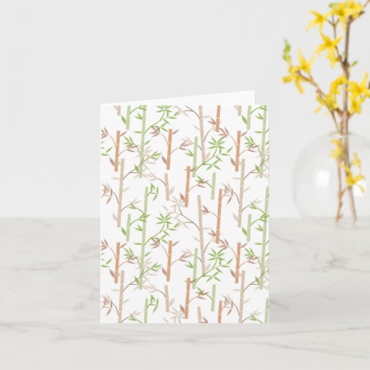 Bamboe gebladerte Oosterse groene bladeren Kaart (Gele Bloem)