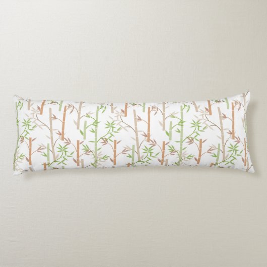 Bamboe gebladerte Oosterse groene bladeren Lichaamskussen (Achterkant)