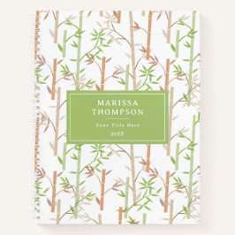 Bamboe gebladerte Oosterse groene bladeren Notitieboek