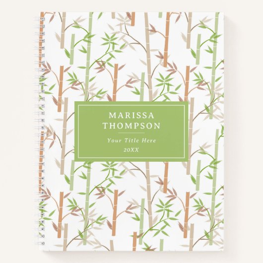 Bamboe gebladerte Oosterse groene bladeren Notitieboek (Voorkant)