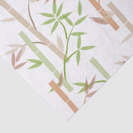 Bamboe gebladerte Oosterse groene bladeren Tissuepapier (Detail)