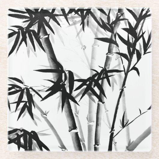 Bamboe Glazen Onderzetter (Voorkant)