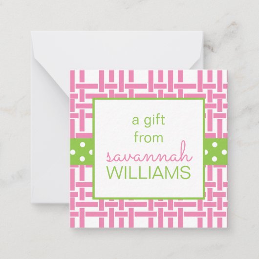 Bamboe & Grosgrain Cadeaubehuizing Kaarten Notitiekaartje (Voorkant)