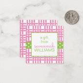 Bamboe & Grosgrain Cadeaubehuizing Kaarten Notitiekaartje (Voorkant / Achterkant in situ)