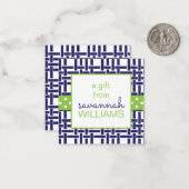 Bamboe & Grosgrain Cadeaubehuizing Kaarten Notitiekaartje (Voorkant / Achterkant in situ)