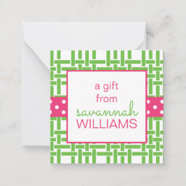 Bamboe & Grosgrain Cadeaubehuizing Kaarten Notitiekaartje