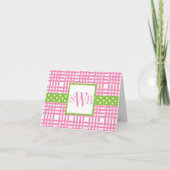 Bamboe & Grosgrain Monogrammed Note Kaarten (Voorkant)