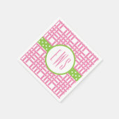 Bamboe & Grosgrain Monogrammed Party Servetten (Hoek)