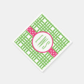 Bamboe & Grosgrain Monogrammed Party Servetten (Hoek)