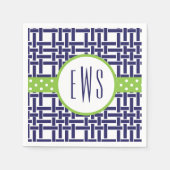 Bamboe & Grosgrain Monogrammed Party Servetten (Voorkant)