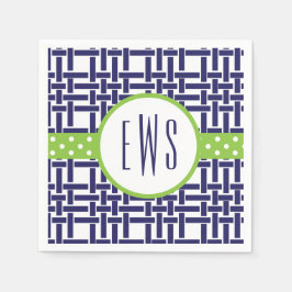 Bamboe & Grosgrain Monogrammed Party Servetten