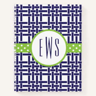 Bamboe & Grosgrain monogrammed Spiral Notebook Notitieboek