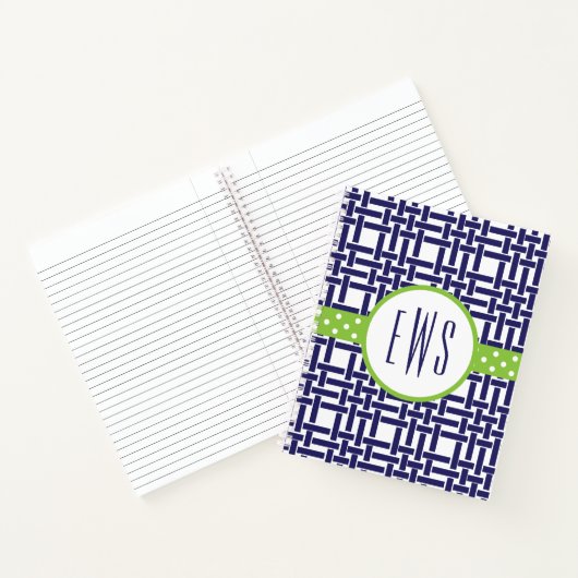 Bamboe & Grosgrain Monogrammen Spiral Notitieboek (Binnen)