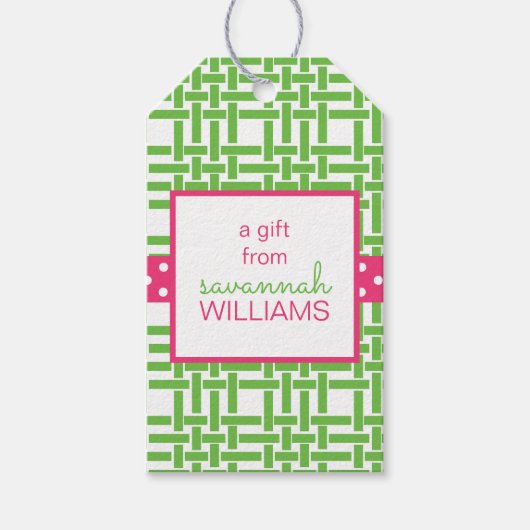 Bamboe & Grosgrain persoonlijke cadeaus Labels Cadeaulabel (Voorkant)