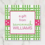 Bamboe & Grosgrain persoonlijke cadeaus of favorie Bedankjes Labels (Voorkant)