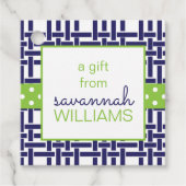 Bamboe & Grosgrain persoonlijke cadeaus of favorie Bedankjes Labels (Voorkant)