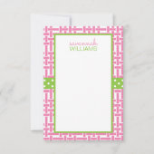 Bamboe & Grosgrain persoonlijke notitiekaarten (Voorkant)