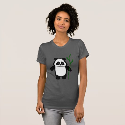 Bamboe het Panda Bella Canvas Dames shirt (Voorkant volledig)