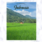 Bamboe Hut in een rijstveld in Indonesië Briefkaart