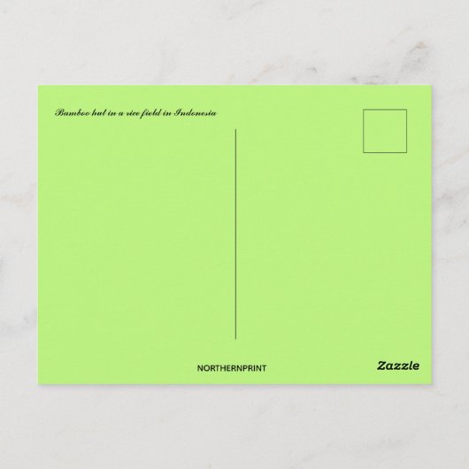 Bamboe Hut in een rijstveld in Indonesië Briefkaart (Achterkant)