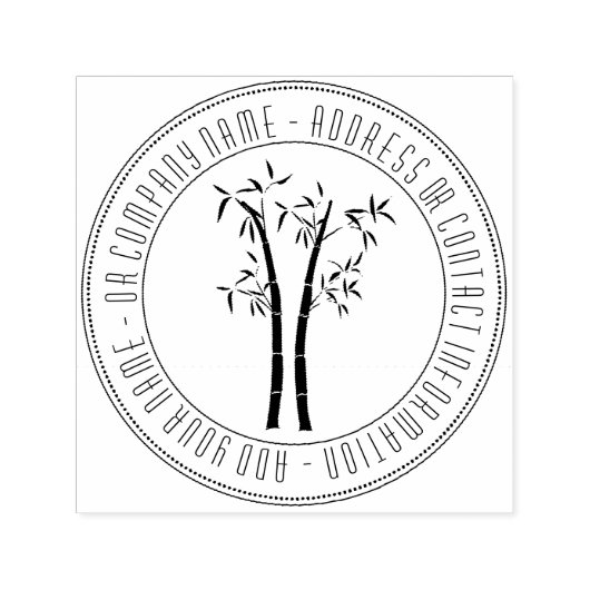 Bamboe in circulair Lijst Zelfinktende Stempel (Design)