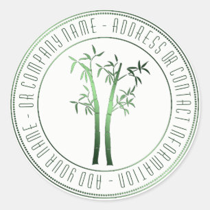 Bamboe in cirkelvormig Lijst groen Ronde Sticker