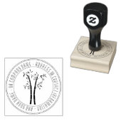 Bamboe in cirkelvormige Lijsten houten stempel (Gestempeld)