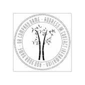 Bamboe in cirkelvormige Lijsten houten stempel (Afrduk)