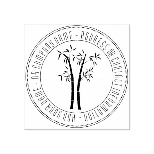 Bamboe in cirkelvormige Lijsten houten stempel (Afrduk)