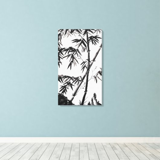 Bamboe in de lente canvas afdruk (Insitu (Houten vloer))