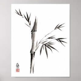 Bamboe in stilte Chinese penseel kunst Poster