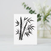 Bamboe Inkt Illustratie – Minimalistisch Zen Brief Briefkaart (Staand voorkant)