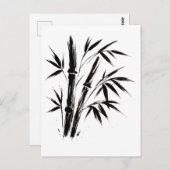 Bamboe Inkt Illustratie – Minimalistisch Zen Brief Briefkaart (Voorkant / Achterkant)