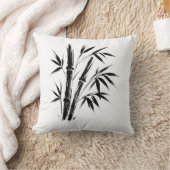 Bamboe Inkt Illustratie – Minimalistisch Zen Kusse Kussen (Deken)