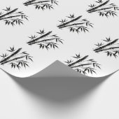 Bamboe Inkt Illustratie – Zen Design op Cadeaupapier (Hoek)