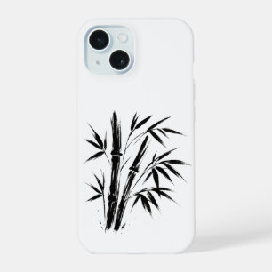 Bamboe Inkt Illustratie – Zen Design op iPhone 15 Case