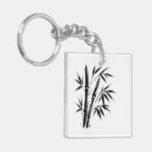 Bamboe inkt illustratie – Zen sleutelhanger (Voorkant Links)