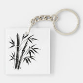 Bamboe inkt illustratie – Zen sleutelhanger (Achterkant)