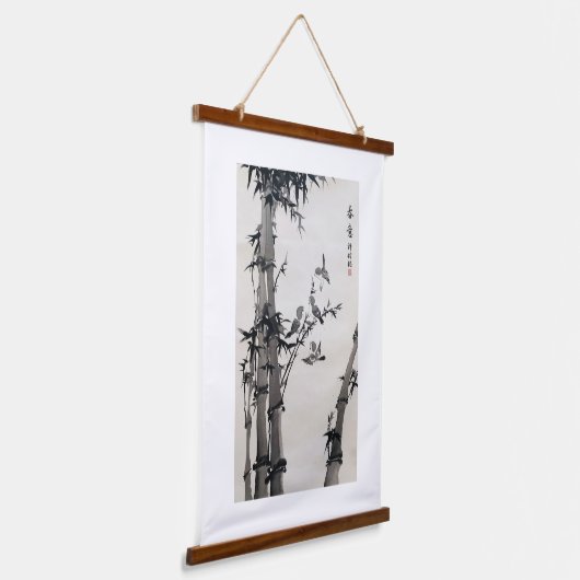 Bamboe Inkt Kunstwerk Print Wall Art Tapestry Hangend Wandkleed (Gebogen)