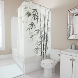 Bamboe inkt schilderij douchegordijn