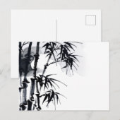 Bamboe Japanse minimale plant. Briefkaart (Voorkant / Achterkant)